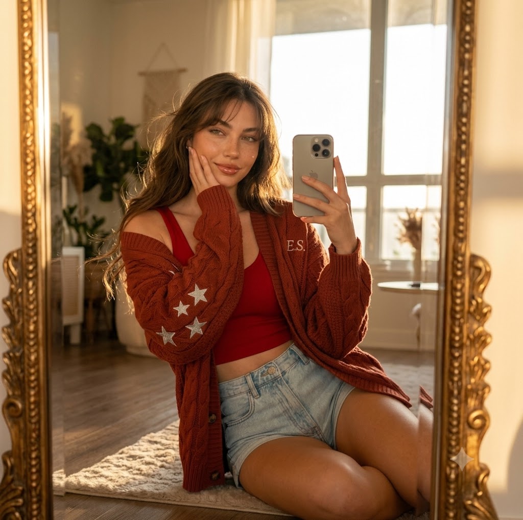 Golden Hour Mirror Selfie Portrait