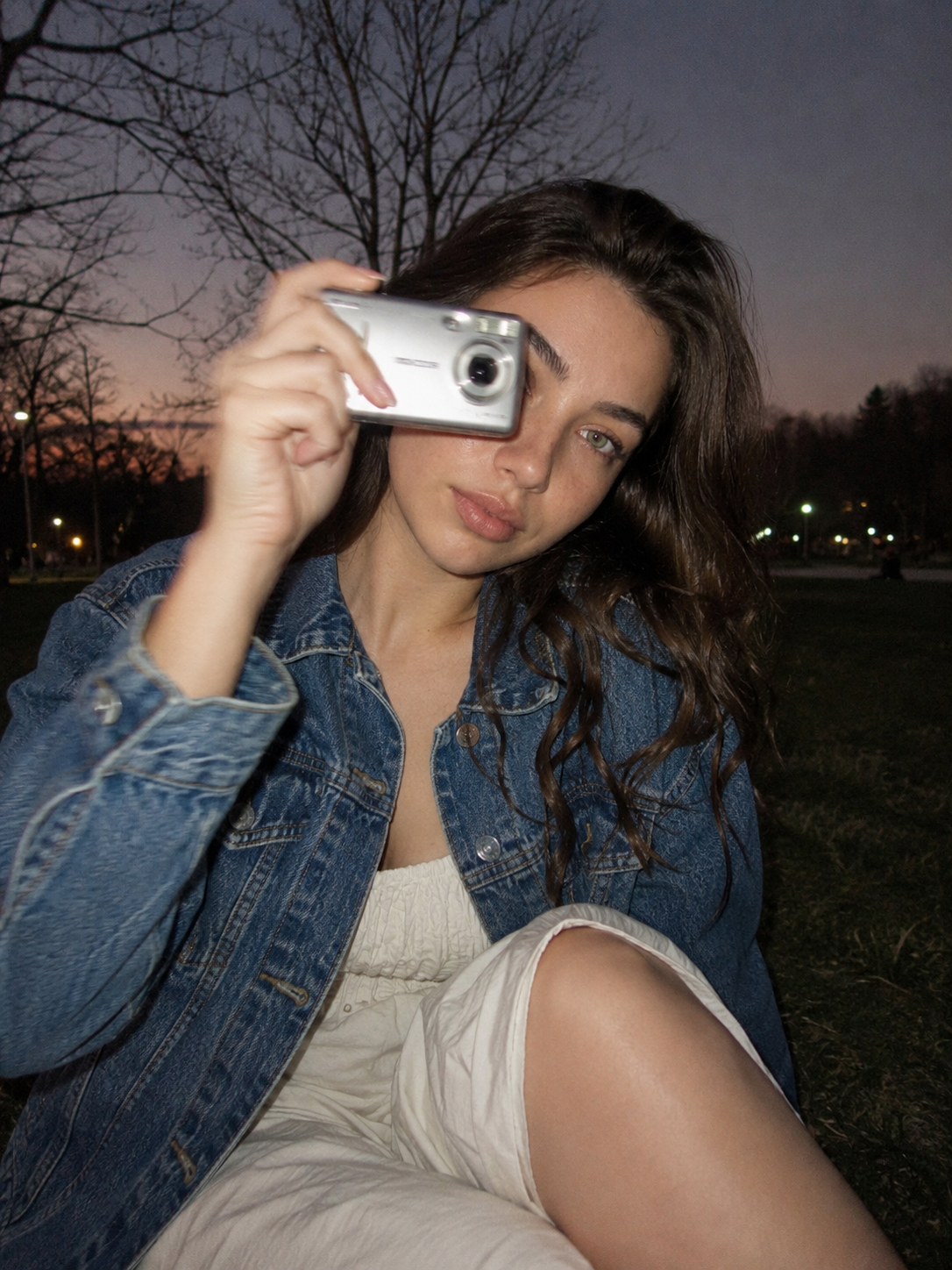 Candid Dusk Compact Camera Portrait